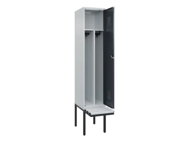 locker met bank,voor scheiding van kleding,HxBxD 2120x400x815mm,1vak