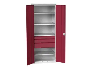 universele kast,HxBxD 2000x800x550mm,4xStalen bodem,3lade(n) - 1