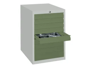 ladekast HxBxD 800x500x600mm 6laden slot RAL7035 front RAL6011 - 2