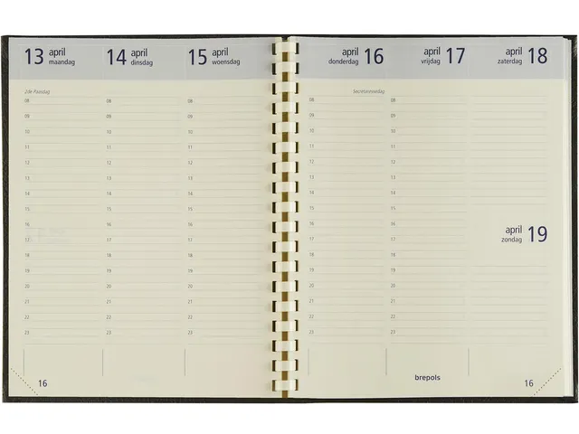 agenda Optivision Large NL Palermo zwart 2024 1 Week/ 2 Pagina's