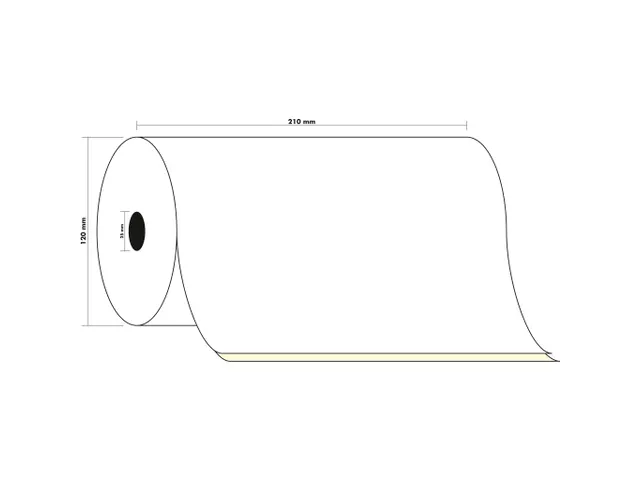 Rol Telex 210x120x25x70 2 lagen chemisch zelfkopiërend 57 Gram Wit