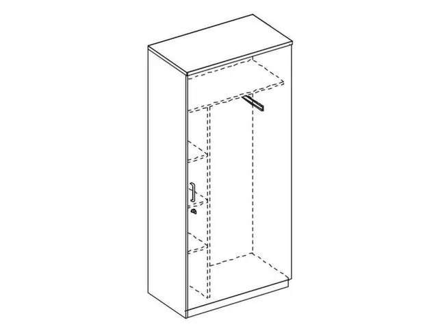 armoire de bureau,HxlxP 2225x800x445mm,MS-gris foncé