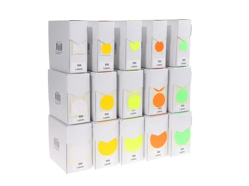 Etiketten Op Rol 50mm Fluor Groen Met Dispenser 500 Stuks