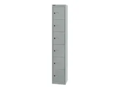 lockerkast,HxBxD 1802x305x305mm,6vakken,cil.-slot,romp zilverkleurig