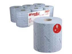 WypAll L10 General Clean 7407 poetspapier blauwe centrefeedrollen