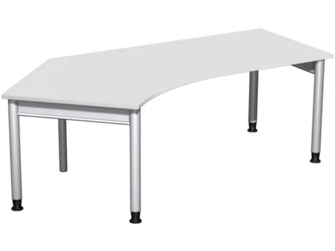In hoogte verstelbaar hoekbureau 680-820x2166x1130mm lichtgrijs zilver