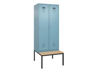 locker met bank,voor scheiding van kleding,HxBxD 2120x800x815mm,2vak - 2