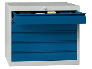 ladekast 600x500x600mm 5laden cilinderslot RAL7035 front RAL5010 - 1