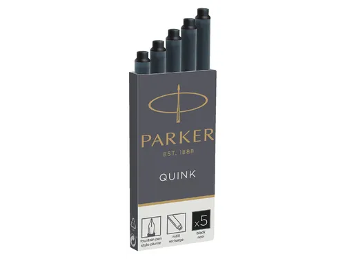 Inktpatroon Parker Quink permanent zwart pak à 5 stuks