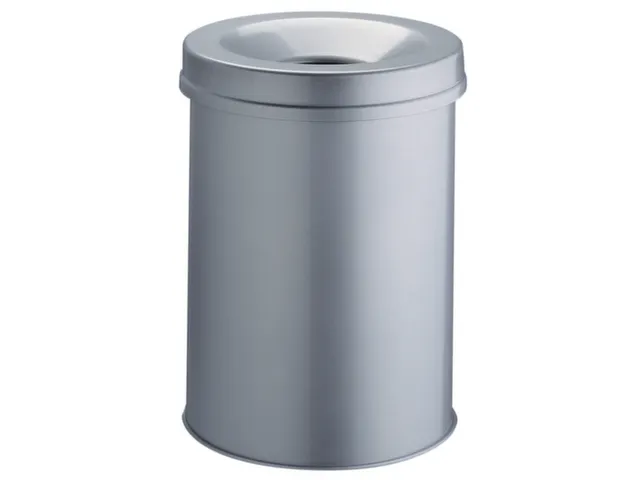 prullenmand zelfblussend 15 liter HxØ 357x260mm kop lichtgrijs