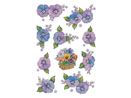 Sticker Etiket Herma 3818 Paarse Bloemen 30 stuks