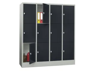 lockerkast,HxBxD 1850x1600x500mm,4x3vakken,RAL7035,front RAL7016 - 2