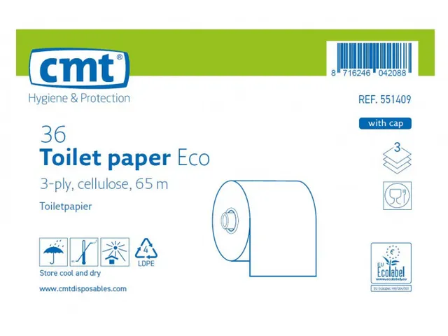 Toiletpapier Eco Cellulose met dop 3-laags 36 Rol