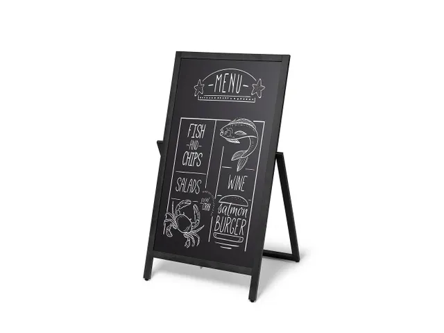 Krijtstoepbord Houten A-Bord Flip 55x105cm Zwart