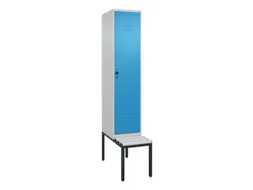 locker met bank,HxBxD 2120x400x815mm,1vak,vak B 400mm,draaigrendel
