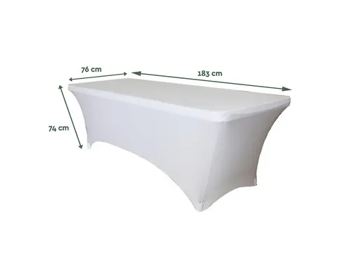 Tafelrok BRASQ 183x76x74cm wit