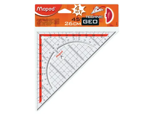 Geodriehoek Maped 028700 26cm 45 Graden Transparant