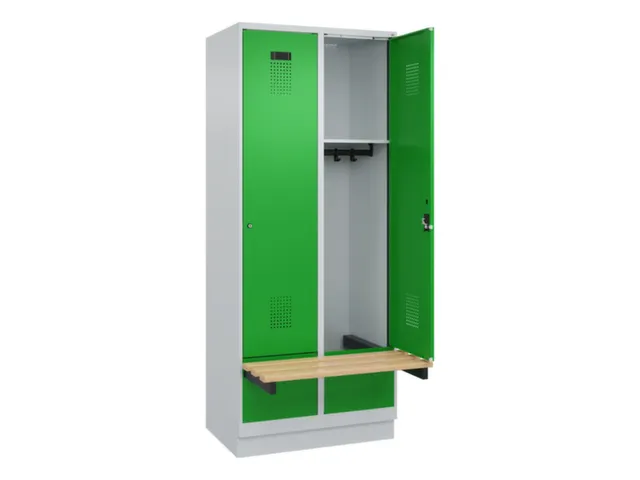 locker met bank,HxBxD 1950x800x815mm,2vak,vak B 400mm,cilinderslot