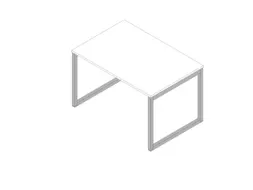 bureau,HxBxD 730x1200x800mm,blad wit,sledeframe aluminium