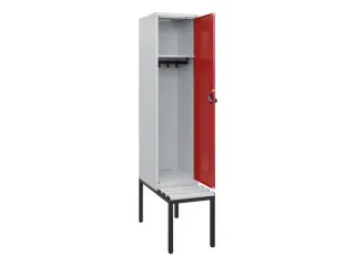 locker met bank,HxBxD 1950x400x815mm,1vak,vak B 400mm,draaigrendel - 1