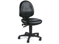 Werkplaatsstoel 420-550mmx460mmx440mm Kunstleer Zwart Wielen
