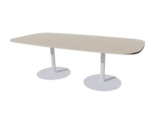 Linesto vergadertafel 240x120 deens ovaal lichtgrijs 25mm alu