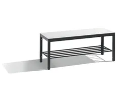 omkleedbank,HxLxD 401x1000x353mm,HPL wit,frame staal RAL7021