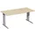 Bureau C-Poot Hxbxd 680-800x1600x800mm Esdoorn Decor zilverkleurig