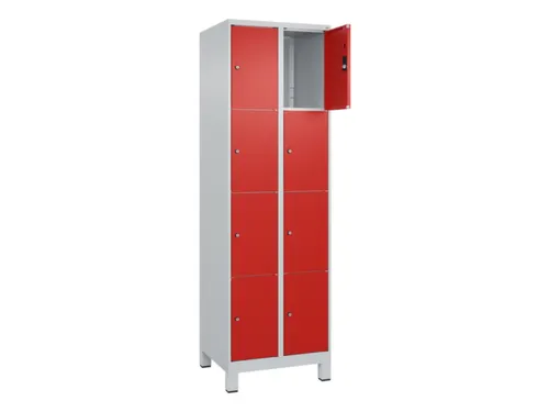 lockerkast,HxBxD 1950x600x500mm,2x4vakken,vak B 300mm,cil.-slot,voeten
