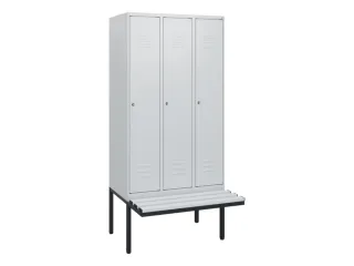 locker met bank,HxBxD 1950x900x815mm,3vak,vak B 300mm,cil.-slot - 1
