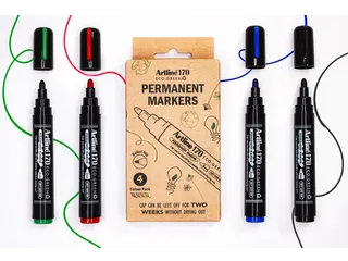 Permanent marker Artline 170 Eco rond Medium Dry Safe assorti 4 stuks - 4