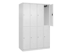 dubbeldekse locker,HxBxD 1850x1200x500mm,4x2vak.,vak B 300mm,cil.-slot