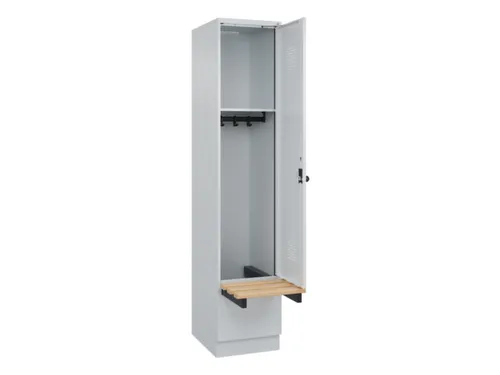 locker met bank,HxBxD 1950x400x815mm,1vak,vak B 400mm,draaigrendel