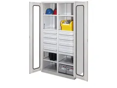 Materiaalkast Scheidingswand 1950x1000x600mm 6legborden 8laden Ral7035