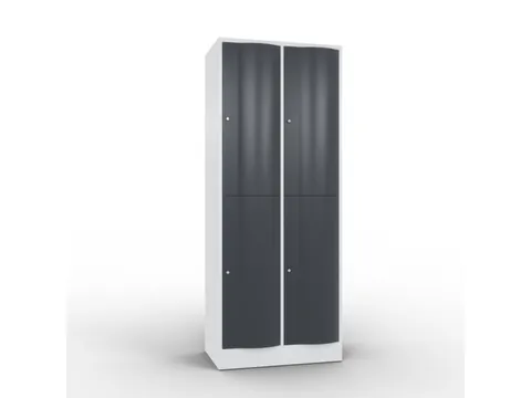 lockerkast cil.slot 1950x770x540mm 2x2 vakken RAL7035 front RAL7021