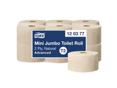 Toiletpapier Tork T2 Advanced jumbo klein 2-laags 170m naturel 120377