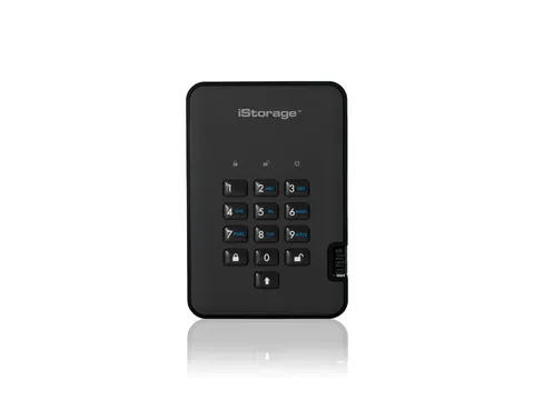 iStorage diskAshur2 256-bit 4TB USB 3.1 Harde Schijf Zwart