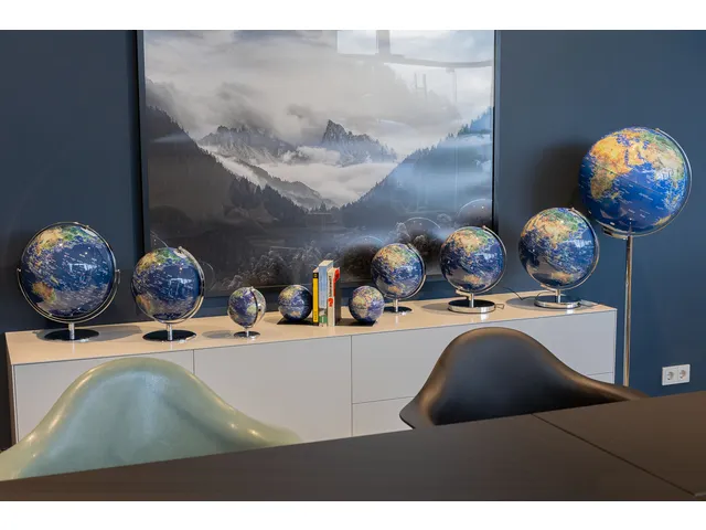 TROIKA Wereldbol Lunar 20cm Chroom Blauw-Groen