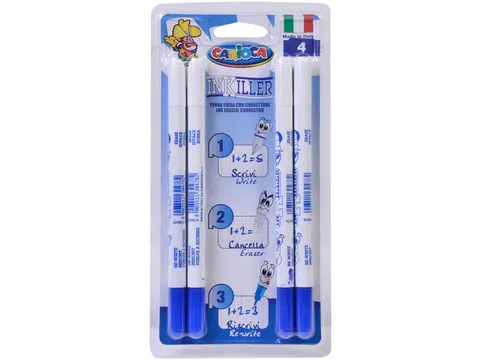 Viltstift Carioca Inkiller met wisser set à 4 stuks