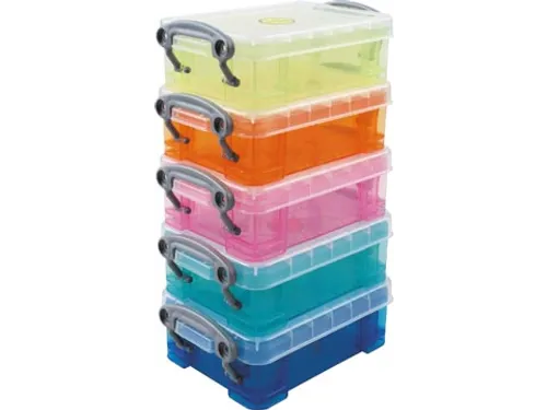 Really Useful Boxes Opbergdoos set van 5 x 0.2 liter assorti