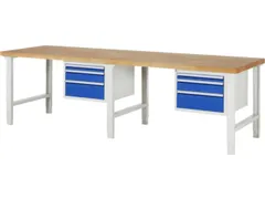 werkbank,HxBxD 790-1140x3000x900mm,beukblad,draagverm. 750kg