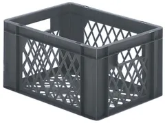 Euronorm-stapelbak 19l 210x400x300mm Wanden/bodem Opengewerkt Grijs