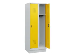 schoollocker,HxBxD 1630x600x500mm,2vak,vak B 300mm,draaigrendel,sokkel - 1