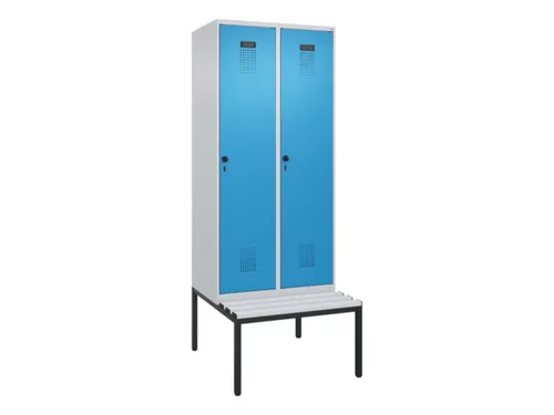 locker met bank,voor scheiding van kleding,HxBxD 2120x800x815mm,2vak
