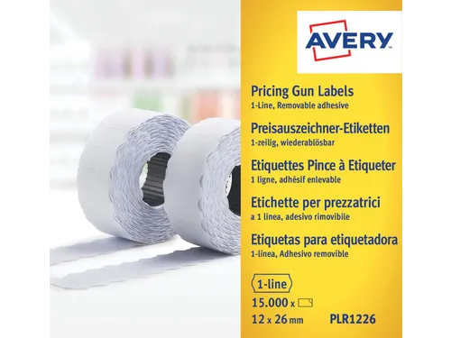 PLR1226 etiket voor prijstang afneembaar 12 x 26mm wit