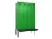 locker met bank,voor scheiding van kleding,HxBxD 2120x1200x815mm,4vak