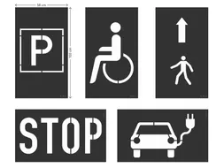 DURALINE Sjabloonset PP voor Vloermarkering Parkeerplaats 6-delige Set
