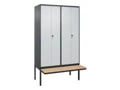 PBM-locker met bank,HxBxD 2120x1200x815mm,4vak,vak B 300mm