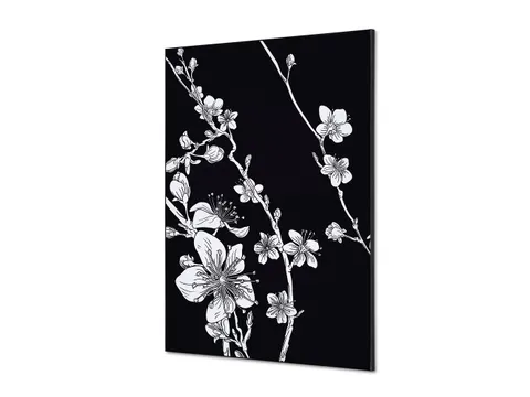 Wanddecoratie Textiel Set A1 Japanse Bloesem Zwart