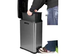 Afvalbak Rejoice EKO 30 liter met kunststof binnenbak RVS - 6